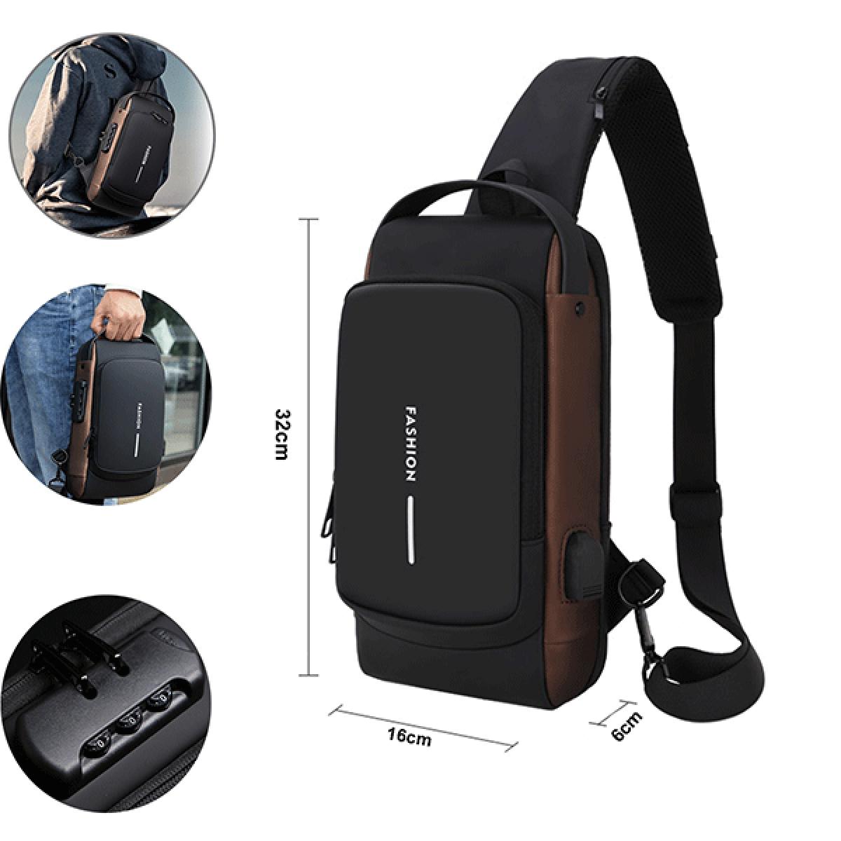 Sac Bandoulière Antivol Homme – Port USB, Verrouillage à Code et Design Ergonomique – Image 2