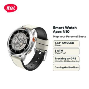 Montre Connectée itel Smart Watch Apex N10 – Écran AMOLED 1.43", GPS et Étanchéité 5 ATM