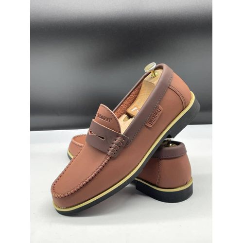 GEOGRA Mocassins Homme en Cuir Véritable Marron – Style Penny Loafer Élégant et Confortable – Image 2