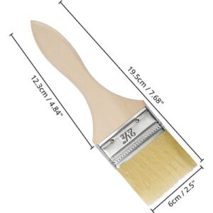 Pinceau Plat Peinture Manche en Bois – Largeur 6cm, Longueur Totale 19,5cm
