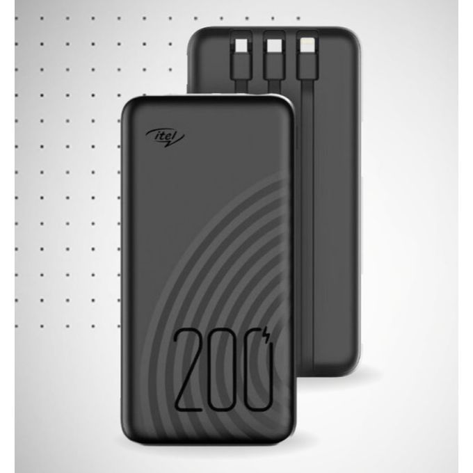 Batterie Externe itel 20000mAh – Powerbank avec Câbles Intégrés