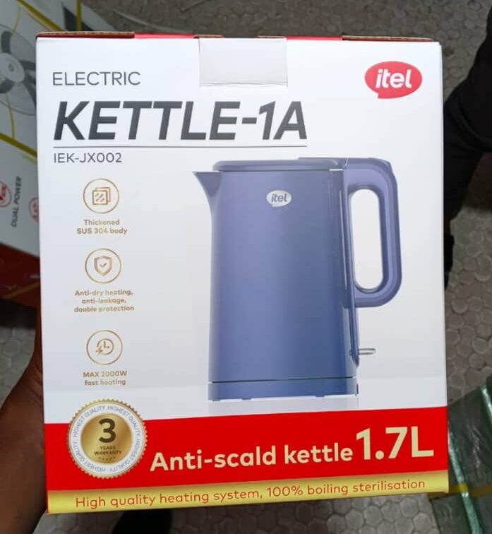 Bouilloire Électrique Antibrûlure itel Kettle-1A (IEK-JX002) – 1,7L, 2000W et Acier Inoxydable SUS 304 – Image 3