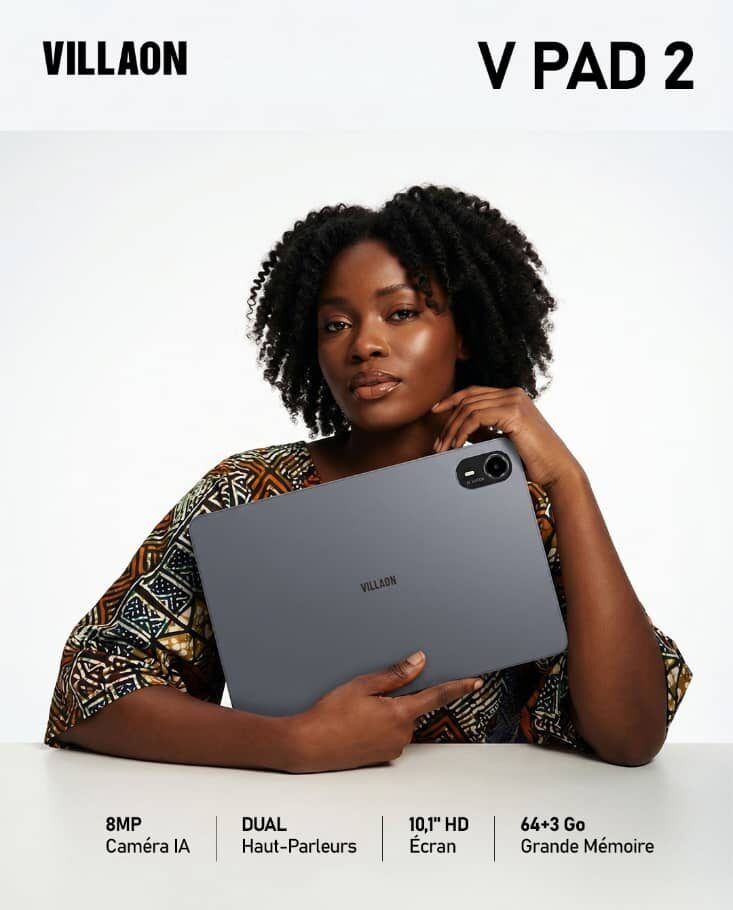 Tablette VILLAON V-PAD 2 4G – Écran 10,1" HD, Caméra IA 8MP, Double Haut-Parleurs – Image 3