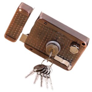 Serrure de Porte DOOR LOCK Applique – Verrou Robuste avec 5 Clés, Gâche et Vis Inclus