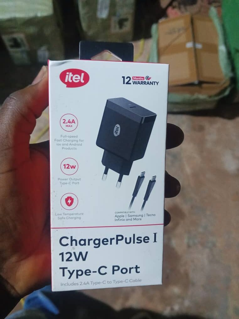 Chargeur itel ChargerPulse I 12W – Port Type-C, Charge Rapide 2.4A avec Câble Type-C Inclus – Image 2