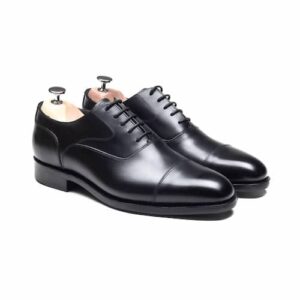 Chaussures Oxford Homme en Cuir Véritable Noir – Bout Golf, Style Habillé Classique