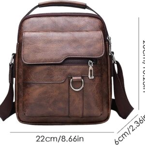 Sac Bandoulière Homme Style Vintage en Similicuir Marron - Compact et Polyvalent