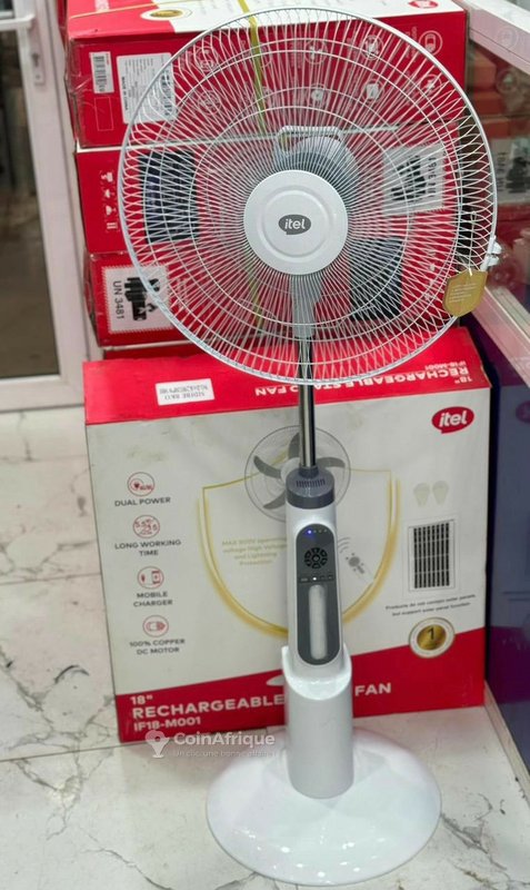 Ventilateur sur Pied Rechargeable itel 18" (IF18-M001) – Autonomie et Double Alimentation – Image 2