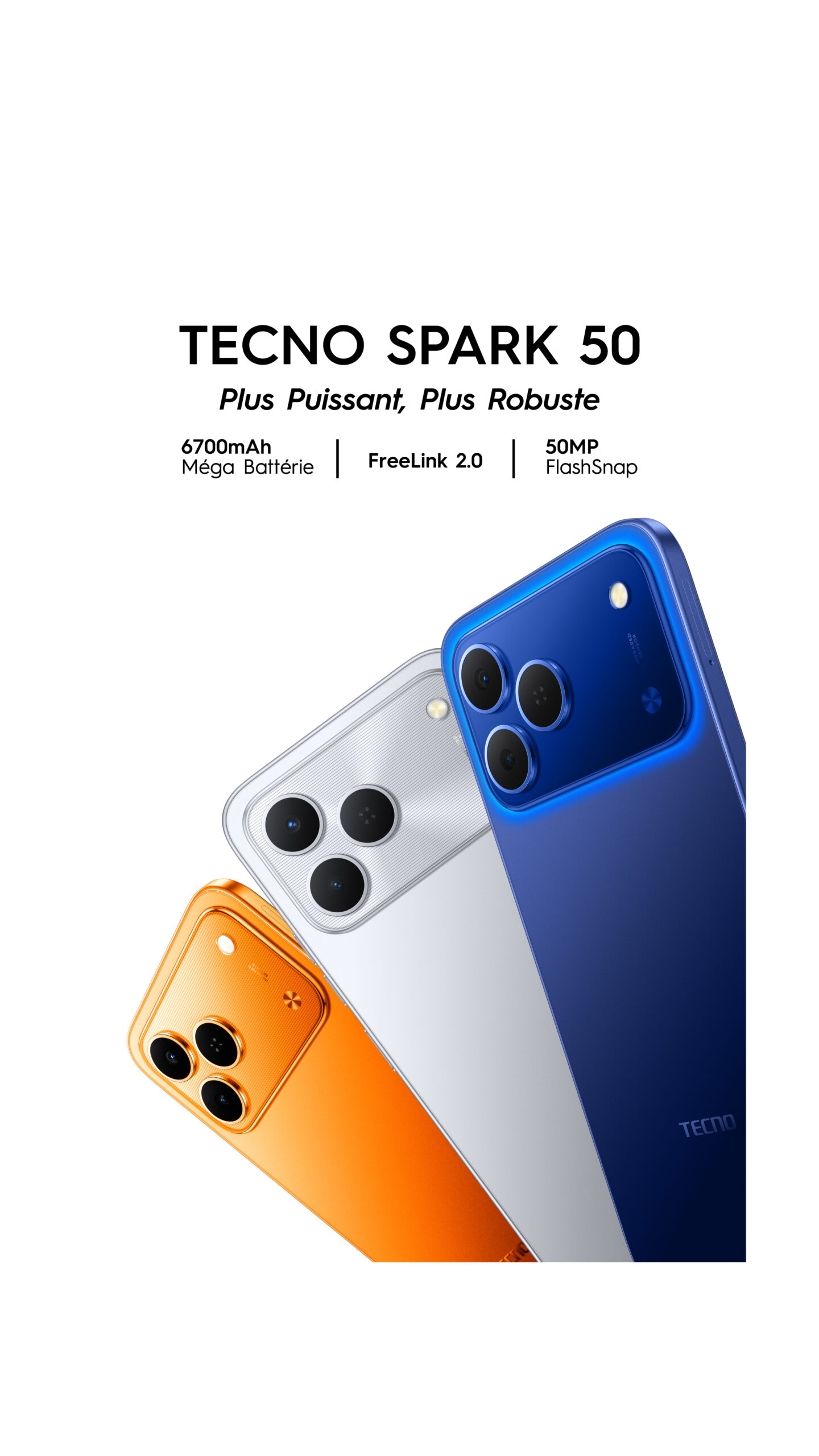 Smartphone TECNO Spark 50 – Batterie 6700mAh, Écran 120Hz, Caméra 50MP, IP64 – Image 3