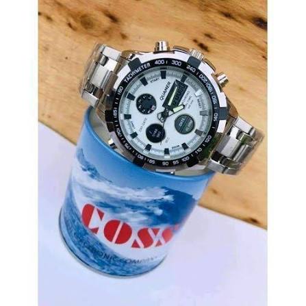 Montre Homme Quamer Chronographe Multi-Fonctions – Bracelet Acier Inoxydable, Dual Time – Image 2