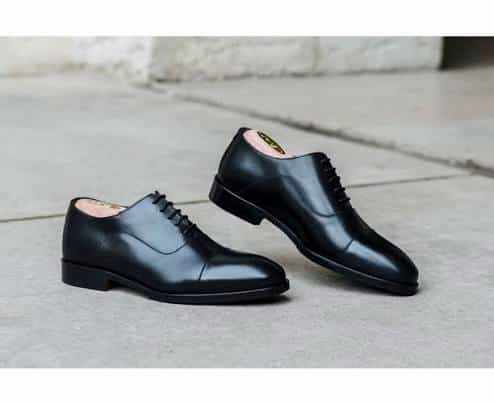 Chaussures Oxford Homme en Cuir Véritable Noir – Bout Golf, Style Habillé Classique – Image 3
