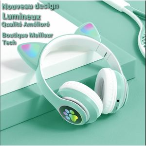 Casque Sans Fil Chat STN-28 – Oreilles et Pattes Lumineuses LED, Multimédia & Gaming