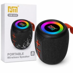 Enceinte Bluetooth Portable HM-805 – Anneau Lumineux LED, Son Immersif et Conception Étanche