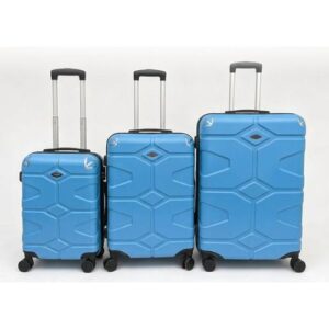 Set de 3 Valises Rigides Trolley – Design Géométrique, 4 Roues Multidirectionnelles et Légèreté