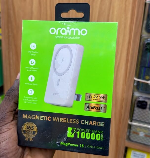 Batterie Externe Magnétique Sans Fil 10000 mAh Oraimo MagPower 15 (OPB-7102W) – Image 3