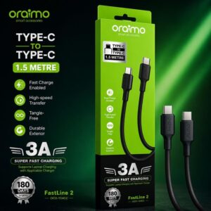 Câble de Charge Rapide Type-C vers Type-C Oraimo FastLine 2