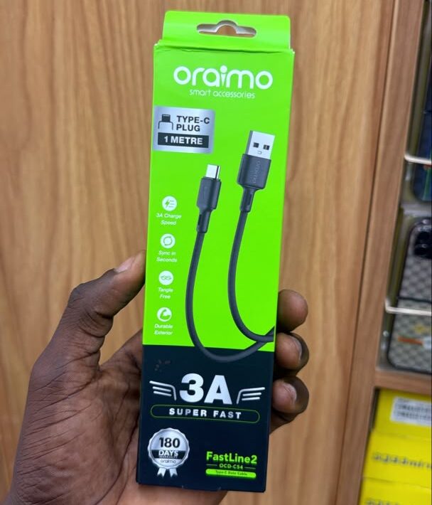 Câble de Charge Rapide Type-C vers Type-C Oraimo FastLine 2 – Image 2