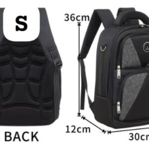 Sac à Dos Ergonomique et Urbain – Noir et Gris Texturé, Compact et Confortable (36x30x12 cm)