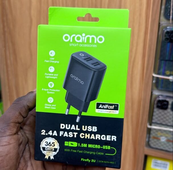 Chargeur Secteur Double USB 2.4A Oraimo Firefly 2U (OCW-E67D) – 12W Max – Image 2