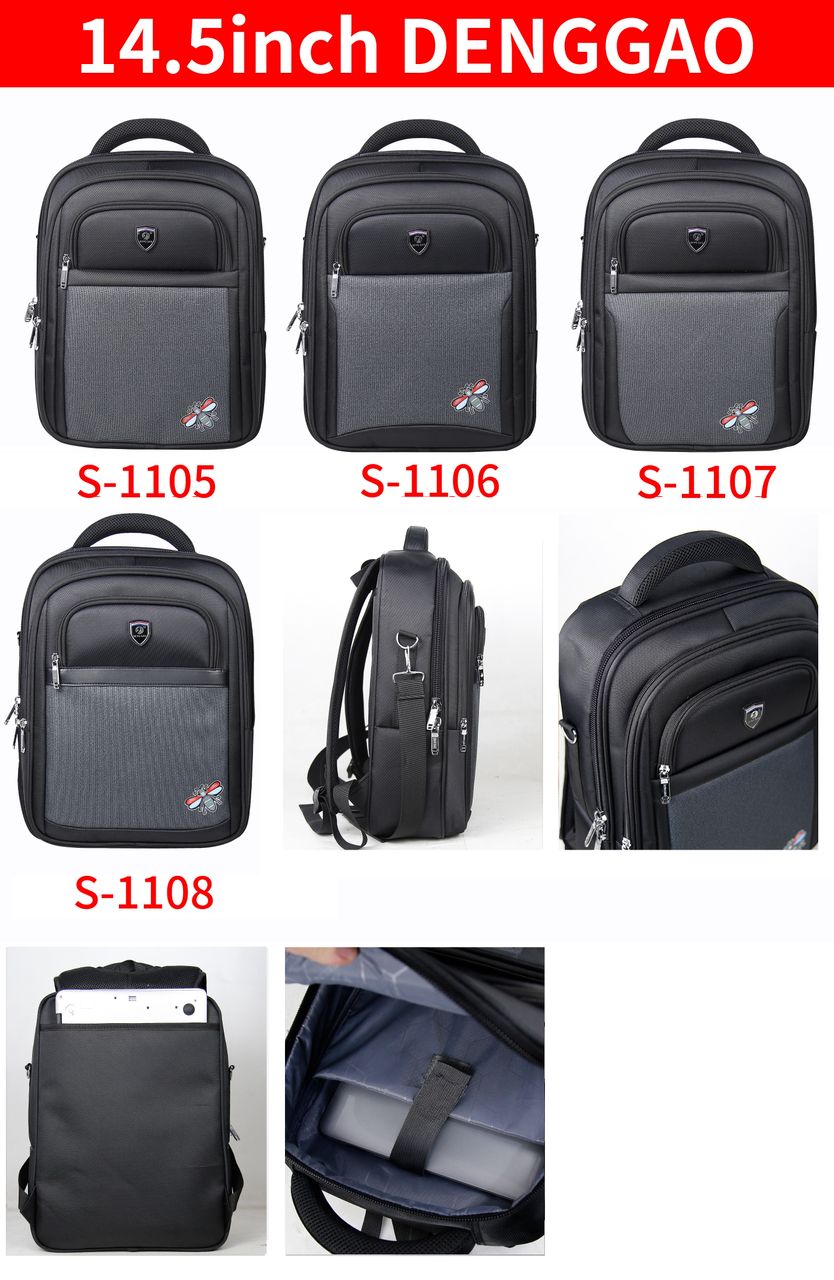 Sac à Dos Professionnel pour Ordinateur S-1107 / S-1108 – Design Élégant Noir et Gris, Compartiment Rembourré – Image 2