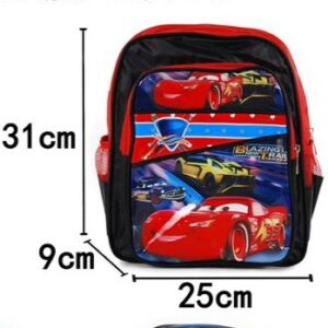 Sac à Dos Enfant "Cars" – 31 cm, Rouge et Noir, Design Racing et Confortable