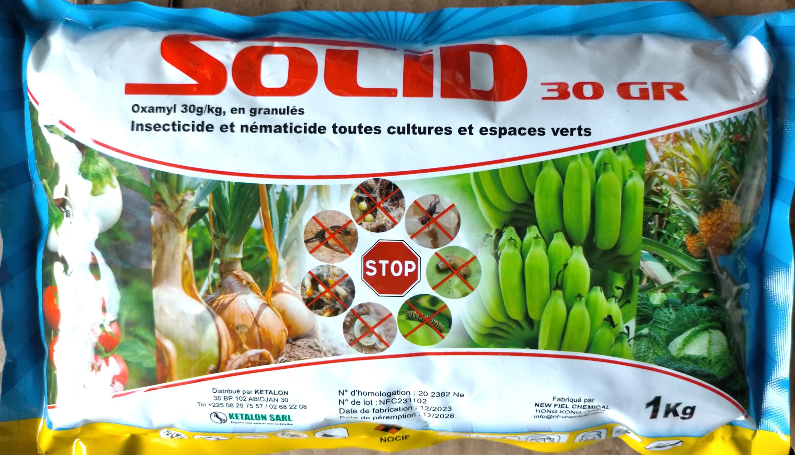 Insecticide et Nématicide Granulé SOLID 30 GR – Oxamyl 30 g/Kg, Poids Net 1 Kg – Image 2