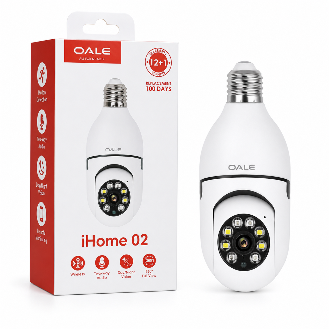 Caméra Ampoule Wi-Fi Intelligente OALE iHome 02 – 1080P, Vision 360° & Audio Bidirectionnel – Image 2
