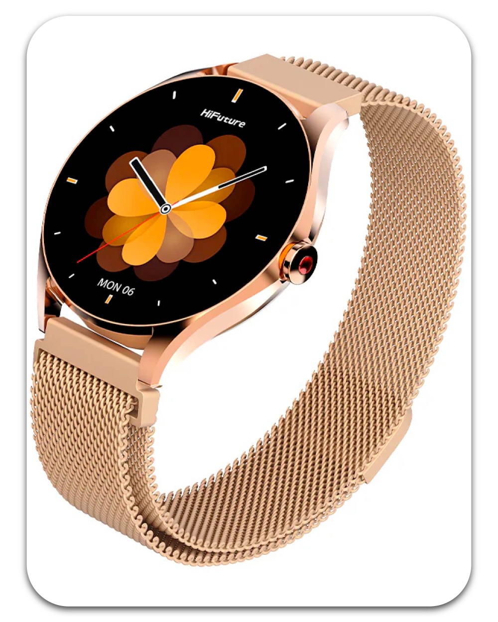 Montre Connectée HiFuture Aura 2 – Écran AMOLED 1,32" Sphere, Appels Sans Fil et Design Or Raffiné – Image 2