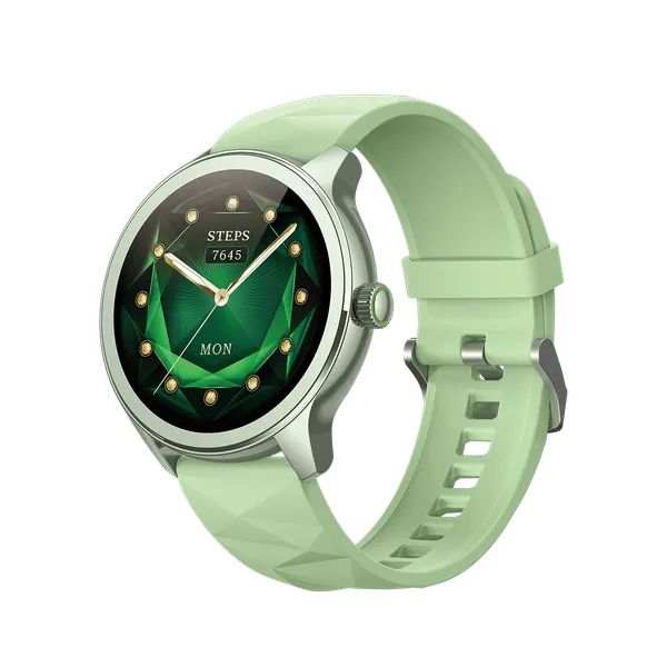 Smartwatch Oraimo Watch 2R (OSW-301) – Design Circulaire Élégant, Appels Bluetooth HD, Bracelet Vert Menthe – Image 2