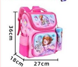 Set Scolaire Fille "Princesses" 3-en-1 – Sac à Dos Ergonomique, Sac Assorti et Trousse, Rose