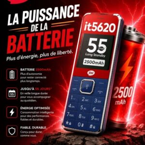 Itel it5620 – Batterie Longue Durée 2500 mAh (Jusqu'à 55 Jours d'Autonomie)