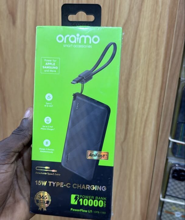 Batterie Externe 10000 mAh Oraimo PowerFlow L1 (OPB-1103) – Image 3