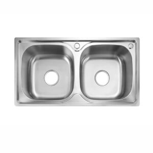 Évier de Cuisine Double Bac en Acier Inoxydable – Double Cuve Robuste, Hygiénique et Design Moderne
