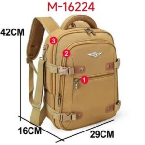 Sac à Dos Multipoches M-16224 – 42 cm, Grand Volume, Sangles de Compression et Confort Ergonomique, Beige