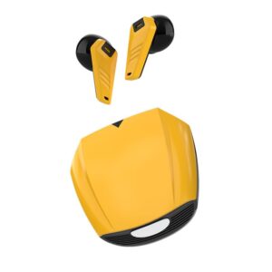 Écouteurs Sans Fil TWS Aethon WingsPro – Bluetooth 5.3, Hi-Fi Deep Bass, Quad Mic ENC, Design Gaming Jaune et Noir