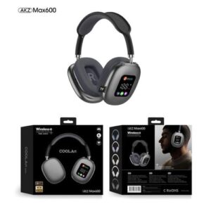 Casque Sans Fil Circum-Auriculaire Intelligent – Écran LED, Lecteur Carte TF, Design Argenté et Blanc