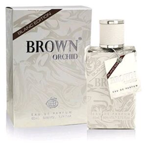 Eau de Parfum Brown Orchid Blanc Edition – 80 ml, Fragrance Luxueuse et Raffinée, Flacon et Coffret Marbré Blanc
