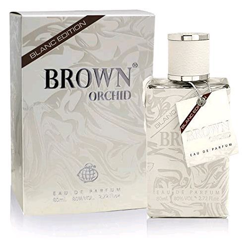 Eau de Parfum Brown Orchid Blanc Edition – 80 ml, Fragrance Luxueuse et Raffinée, Flacon et Coffret Marbré Blanc