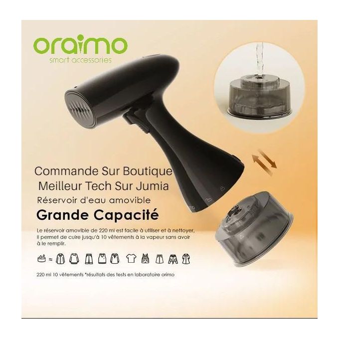 Défroisseur Vapeur Portable Oraimo SmartSteamer – Image 2