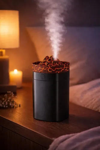 Humidificateur d'Air Effet Volcan / Flamme Design "Cracked Version" – Image 2