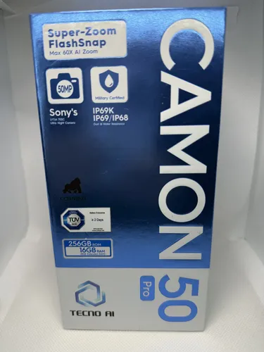 Tecno Camon 50 – 8Go/256Go, AMOLED 144Hz, 6150mAh, IP68/IP69K
