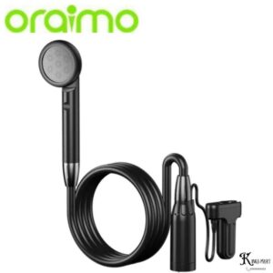 Douche Électrique Portable Rechargeable Oraimo – Pompe Immergée, Pommeau, Flexible, Batterie et Kit d'Installation Complet, Noir
