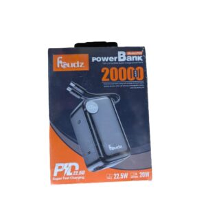 Batterie Externe Power Bank Fsudz P82 – 20000 mAh, Super Fast Charging 22.5W, Câbles Intégrés et Affichage LED