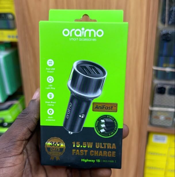 Chargeur Allume-Cigare Rapide Oraimo Highway 15 (OCC-1152) – Image 2