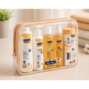 Coffret de Soins Complet pour Bébé Daybyday Baby – Trousse Transparente 6 Produits