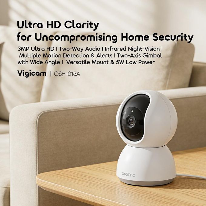 Caméra IP de Surveillance Intérieure Oraimo VigiCam (OSH-015A) – Ultra HD – Image 4