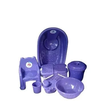 Trousseau de Bain et d'Hygiène pour Bébé – Baignoire Ergonomique, Pot, Cuvette, Seau et Panier (Coloris au Choix) – Image 2