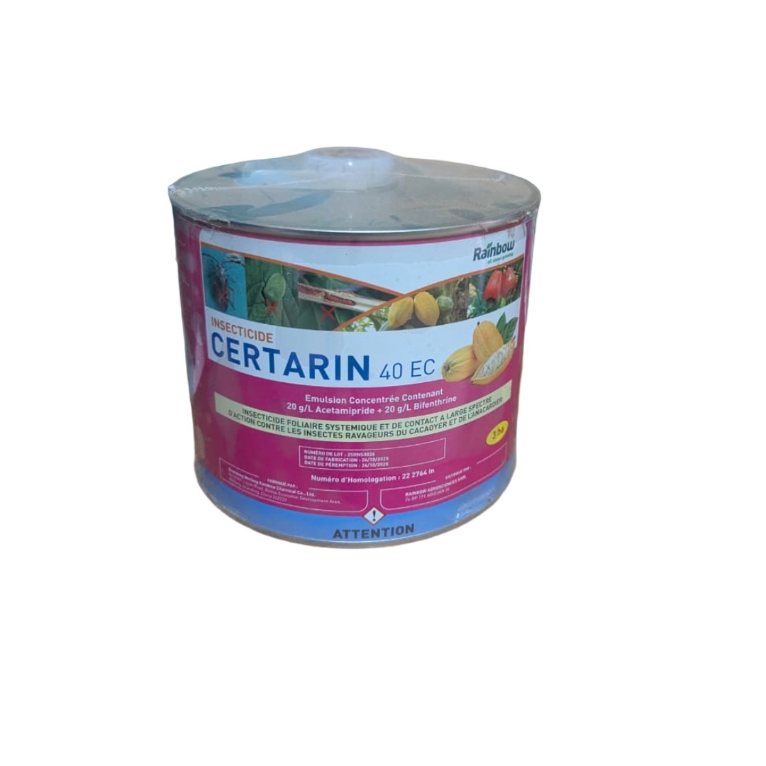 Insecticide Foliaire CERTARIN 40 EC – Acétamipride 20 g/L + Bifenthrine 20 g/L