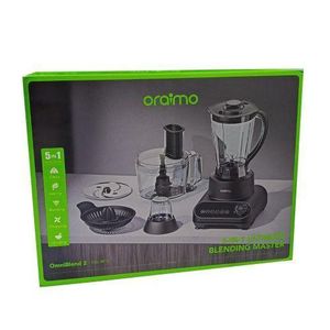 Blender Multifonction 5-en-1 Oraimo OmniBlend 2 (Blending Master) – Kit Complet avec Bol de Mélange 2.5L, Centrifugeuse 2L, Broyeur et Accessoires, Noir