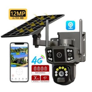 Caméra de Surveillance Solaire 4G CALUS VC 14-4G – 12MP Ultra HD, Vision Nocturne Couleur & Sans Wi-Fi